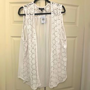 Torrid Plus Size 3X White Crochet Vest